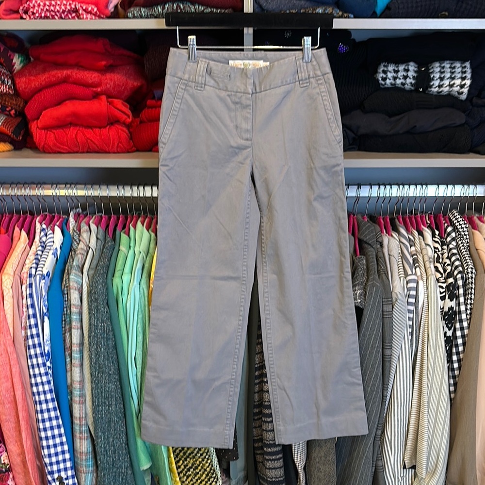 J. Crew Gray Straight-Leg Trousers